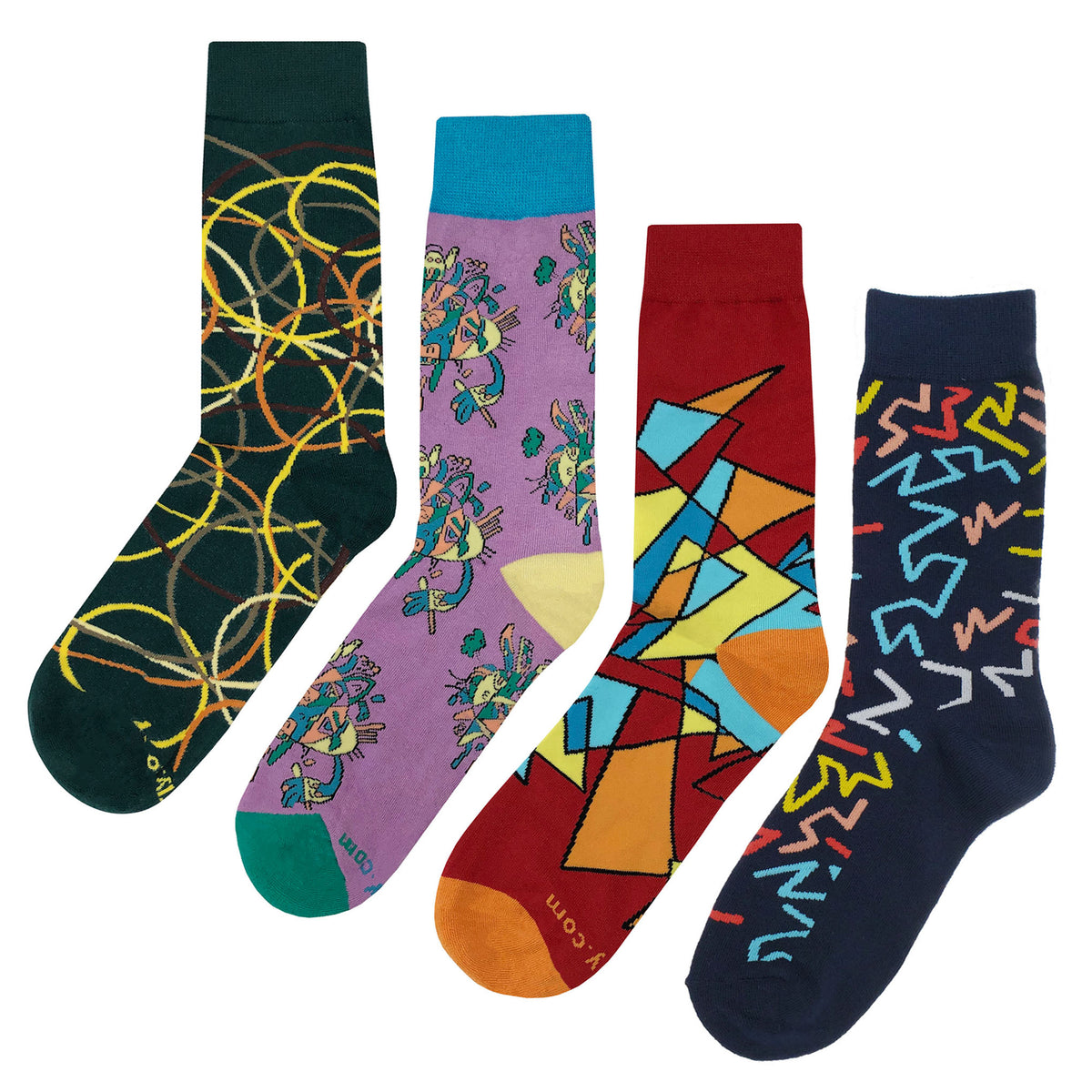 Socks Abstract Abstract Pattern Socks 4 Pack - Fun and Crazy Socks at Sockfly.com
