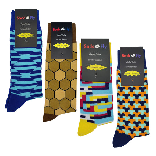 Abstract Pattern Socks 4 Pack #3 Sockfly 2