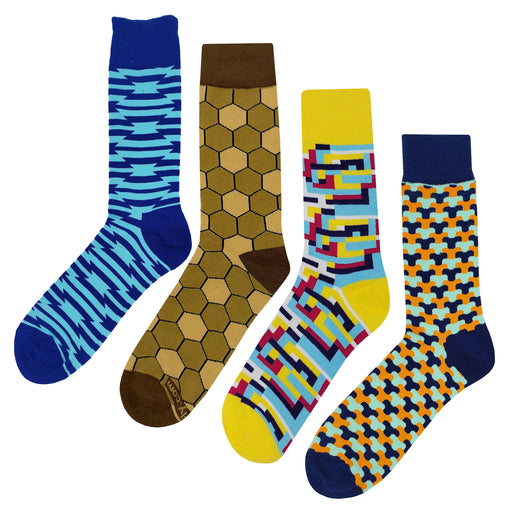Abstract Pattern Socks 4 Pack #3 Sockfly