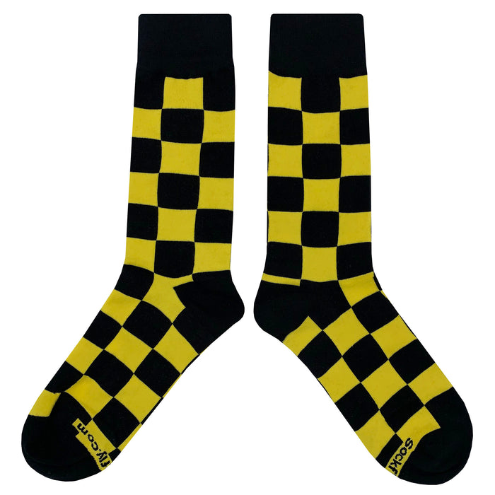 Black Yellow Checker Socks Sockfly 2