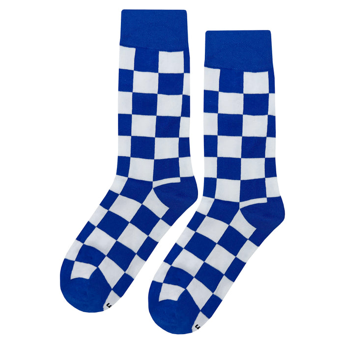 Blue White Checker Socks Sockfly 1