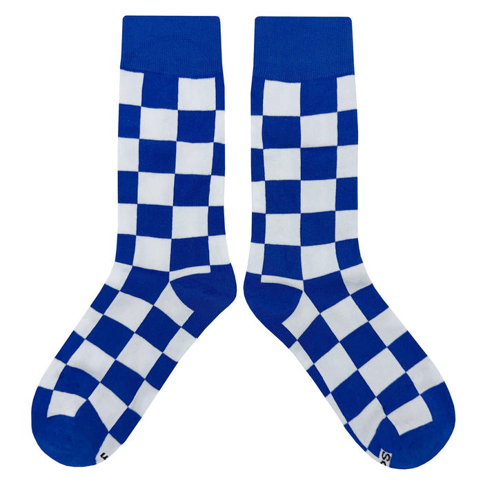 Blue White Checker Socks Sockfly 2
