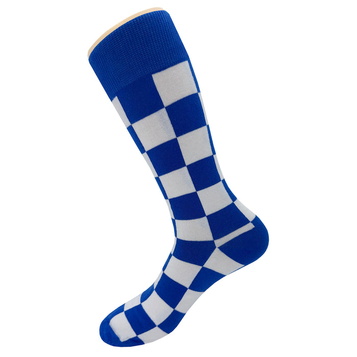 Blue White Checker Socks Sockfly 3