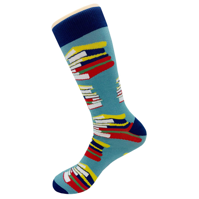 Books Stack Blue Socks Sockfly 3