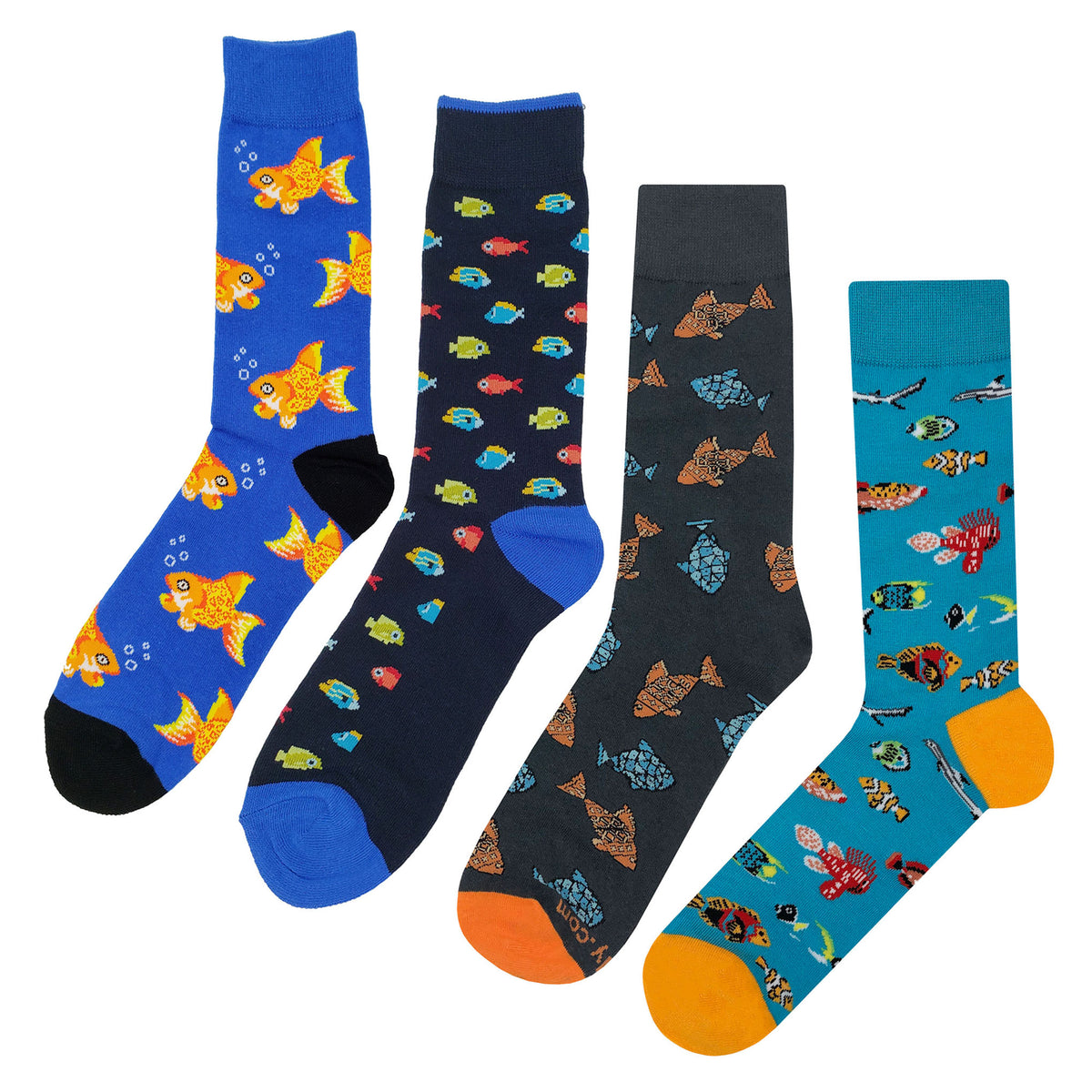 Fish Socks 4 Pack #2 - Fun and Crazy Socks at