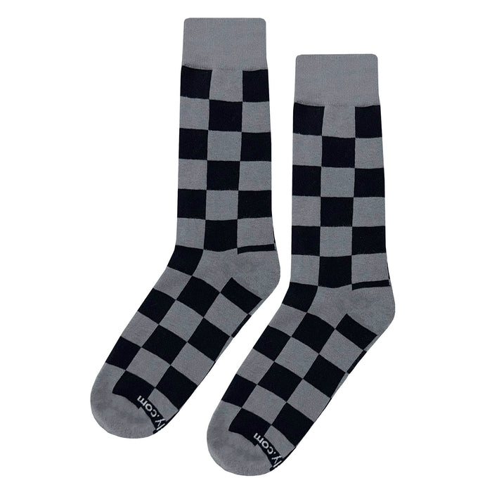 Gray Black Checker Socks Sockfly 1