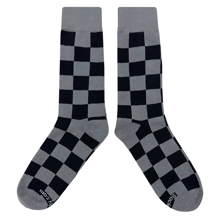 Gray Black Checker Socks Sockfly 2