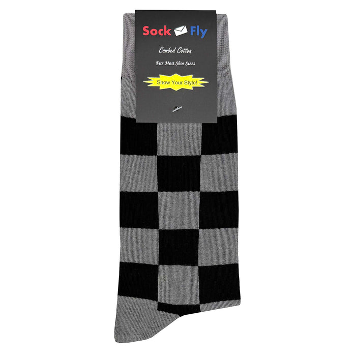 Gray Black Checker Socks Sockfly 4