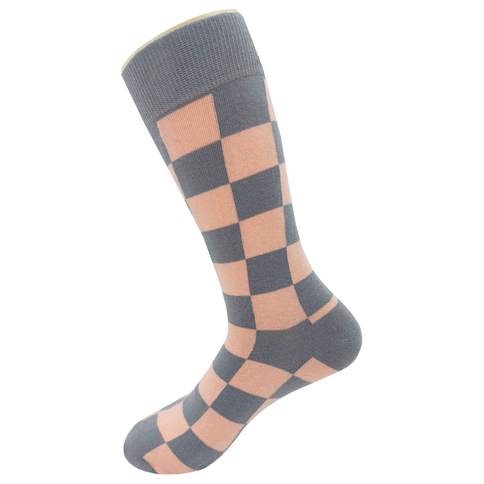 Gray Pink Checker Socks Sockfly 3