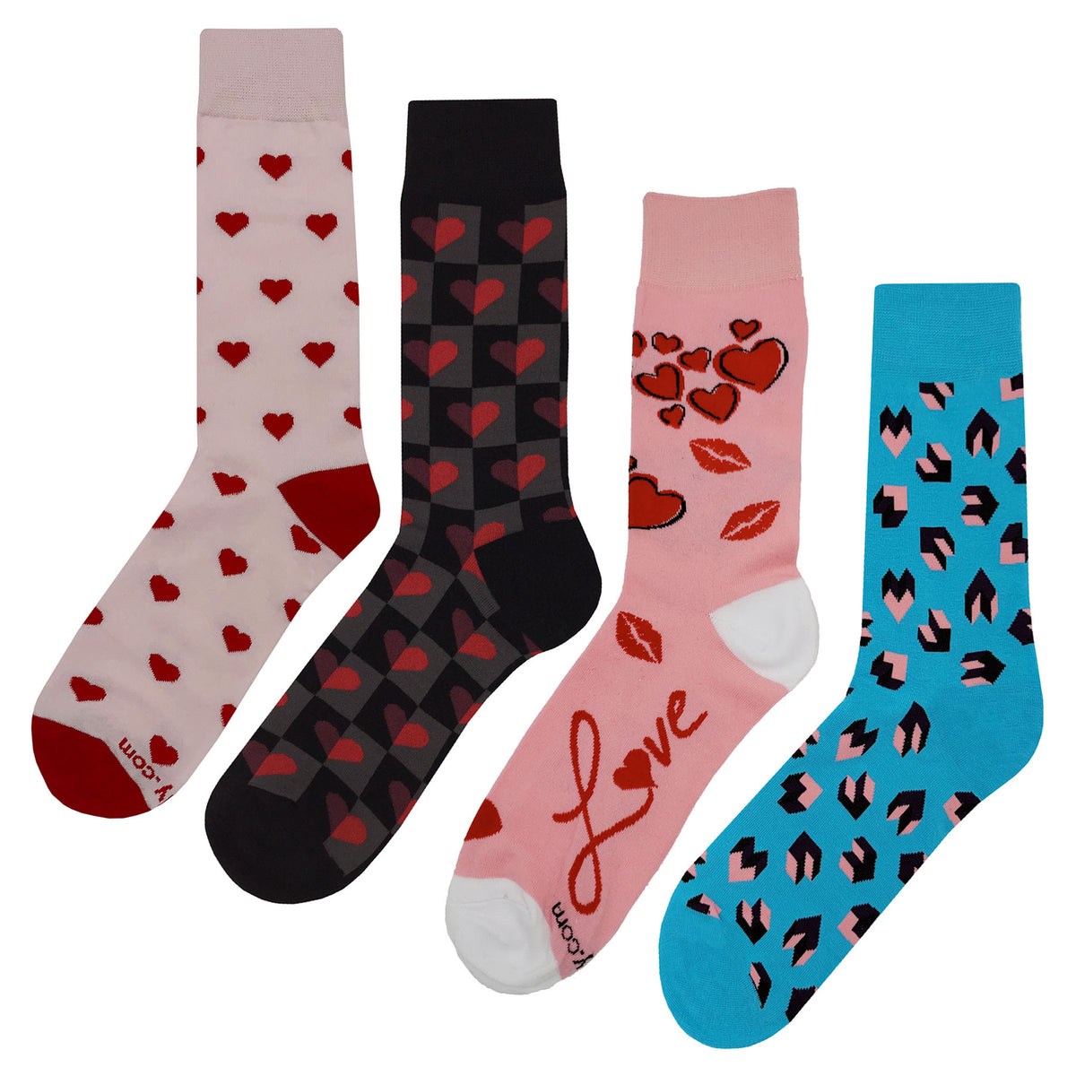 Heart Socks 4 Pack - Fun and Crazy Socks at Sockfly.com