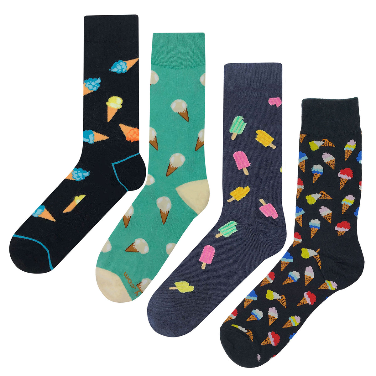 Ice Cream Socks 4 Pack - Fun and Crazy Socks at