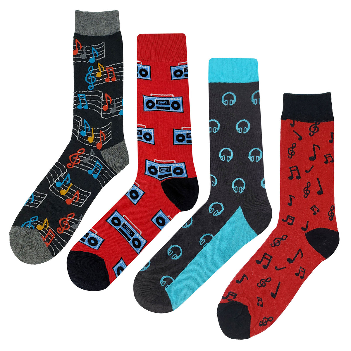 Music Socks 4 Pack - Fun and Crazy Socks at Sockfly.com