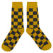 Mustard Yellow Charcoal Checker Socks Sockfly 2