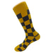 Mustard Yellow Charcoal Checker Socks Sockfly 3