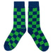Navy Blue Green Checker Socks Sockfly 2