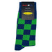 Navy Blue Green Checker Socks Sockfly 4