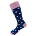 Navy Blue Pink Polka Dot Socks Sockfly 3