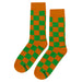 Orange Green Checker Socks Sockfly 1