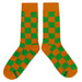 Orange Green Checker Socks Sockfly 2