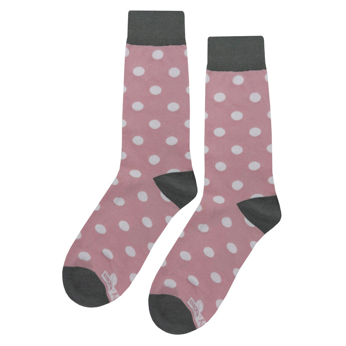 Pink White Polka Dot Socks Sockfly 1