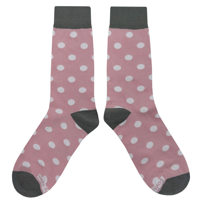 Pink White Polka Dot Socks Sockfly 2