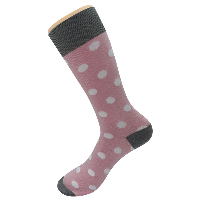 Pink White Polka Dot Socks Sockfly 3