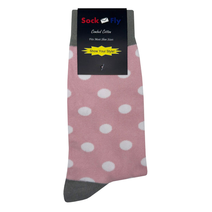 Pink White Polka Dot Socks Sockfly 4