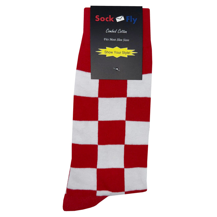 Red White Checker Socks Sockfly 4
