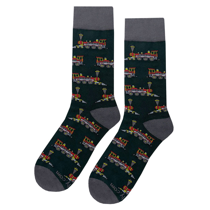 Steam Engine Train Green Socks Sockfly 1
