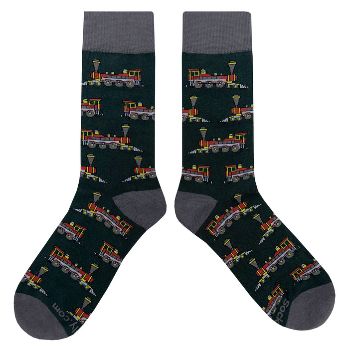 Steam Engine Train Green Socks Sockfly 2