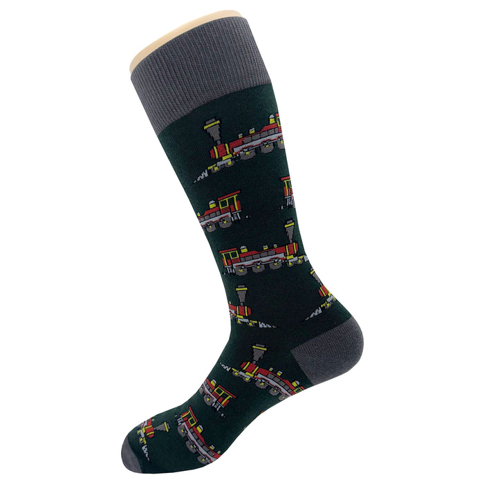 Steam Engine Train Green Socks Sockfly 3