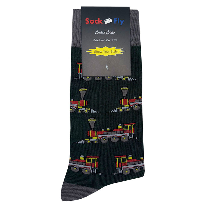 Steam Engine Train Green Socks Sockfly 4