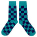 Teal Purple Checker Socks Sockfly 2