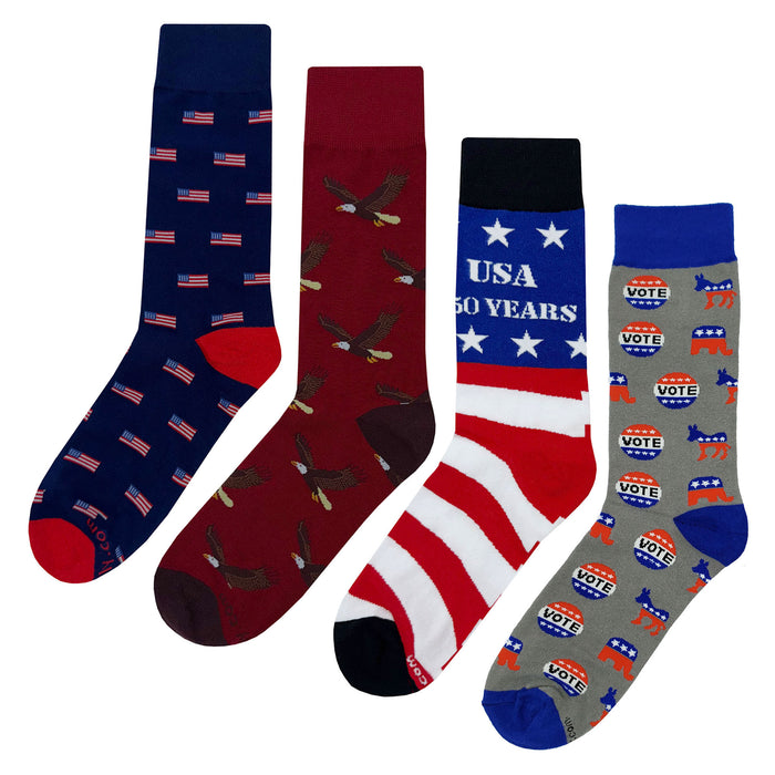 USA Patriotic Socks 4 Pack Sockfly