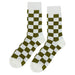 White Green Checker Socks Sockfly 1
