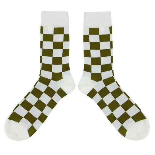 White Green Checker Socks Sockfly 2
