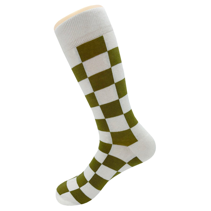 White Green Checker Socks Sockfly 3