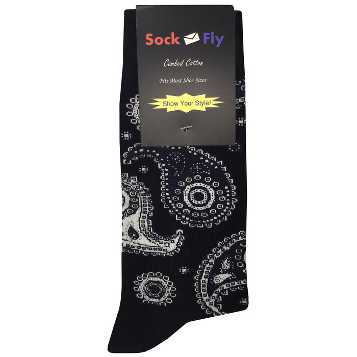 Black Paisley Socks Sockfly 4