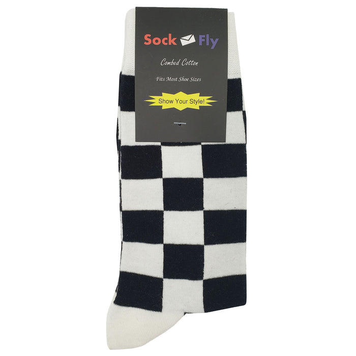 Black White Checker Socks Sockfly 4