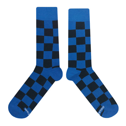Blue Black Checker Socks Sockfly 2