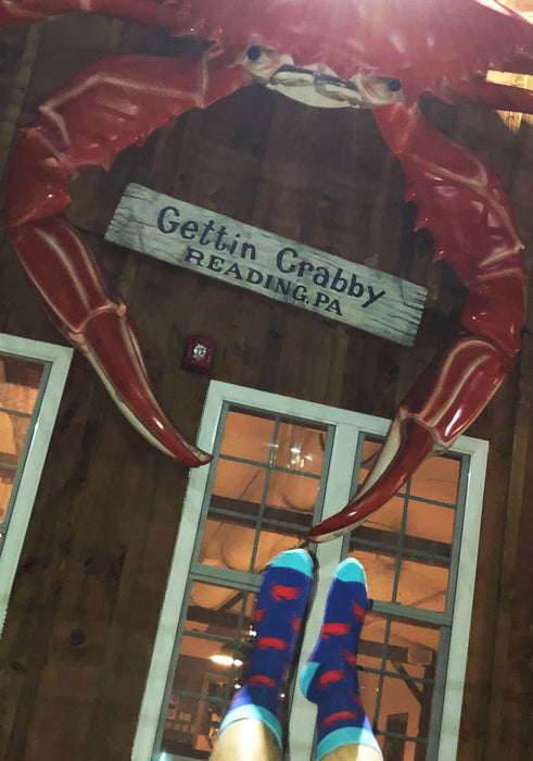 Bold Crab socks at the crab shack