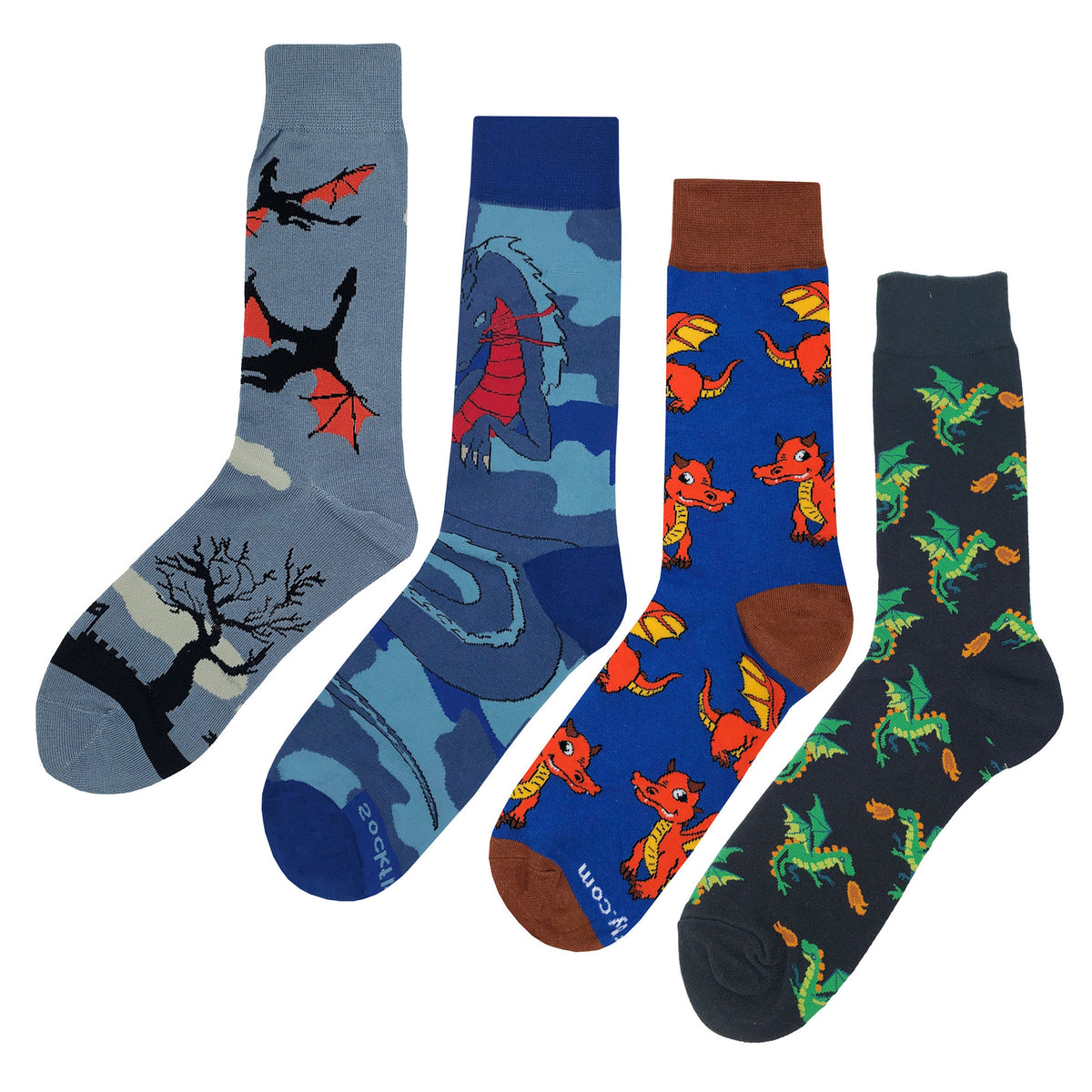 Dragon Socks 4 Pack - Fun and Crazy Socks at Sockfly.com