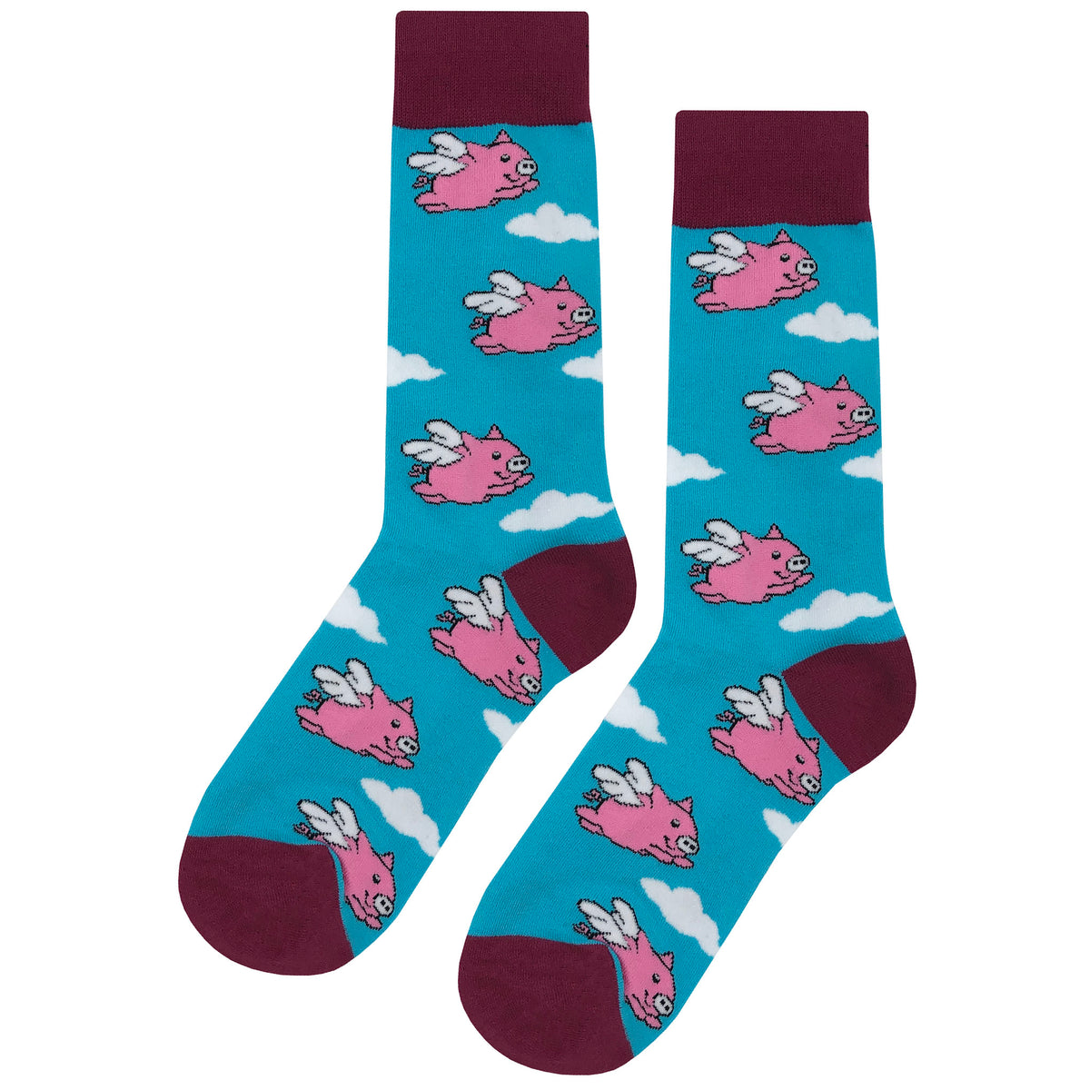 Fun Flying Pig Socks Fun and Crazy Socks at