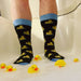 Fun Rubber Duck Socks In The Tub
