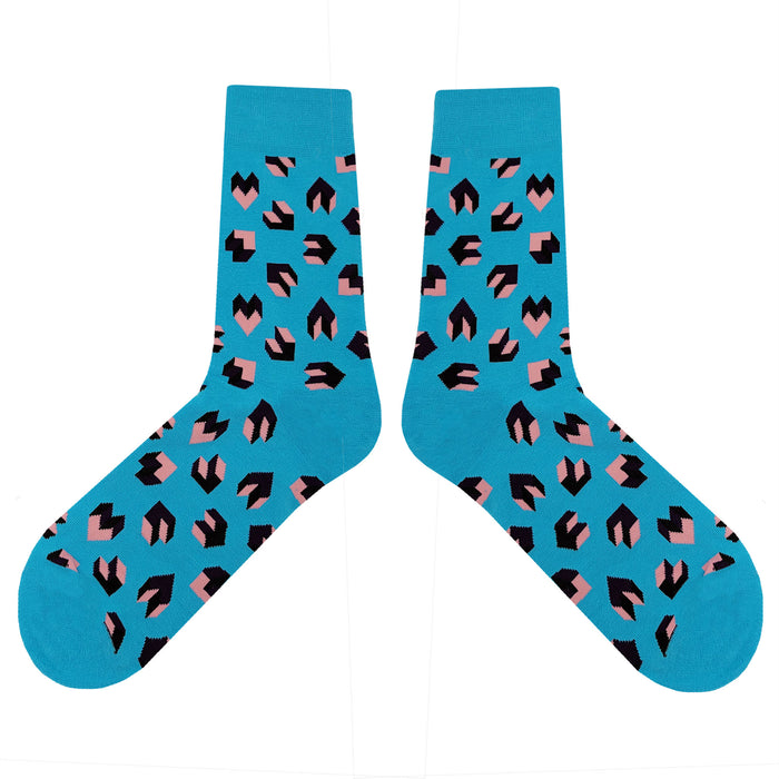 Geometric Heart Blue Socks Sockfly 2