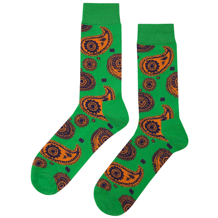 Green Paisley Socks Sockfly 1
