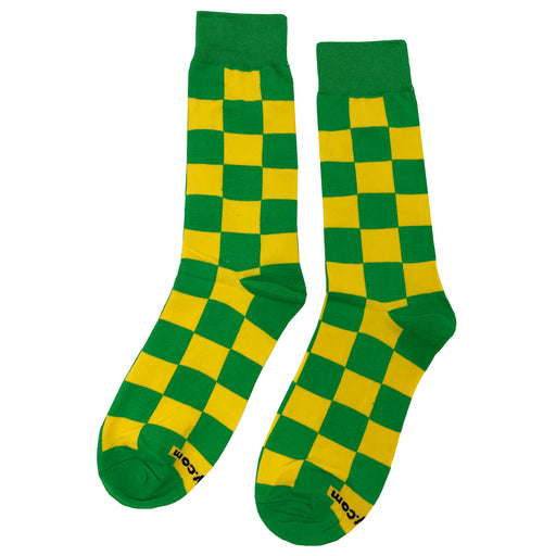 Green Yellow Checker Socks Sockfly 1