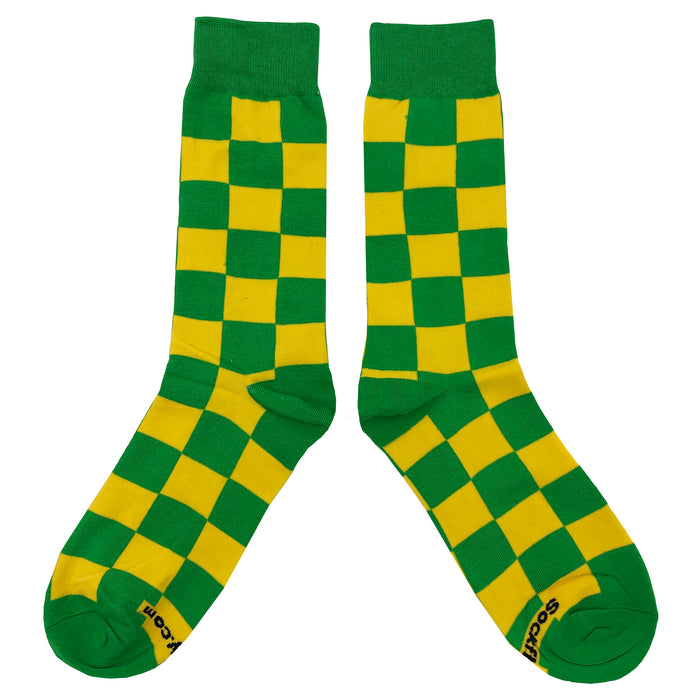 Green Yellow Checker Socks Sockfly 2