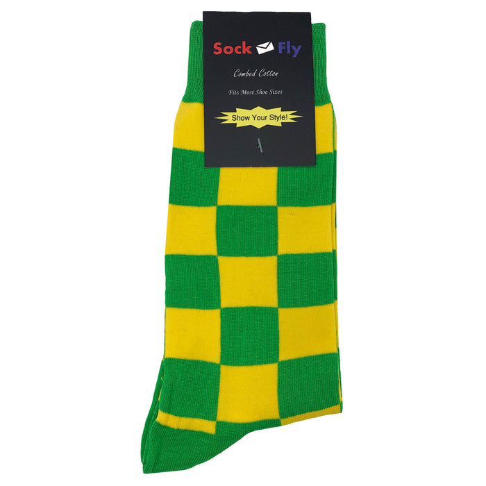 Green Yellow Checker Socks Sockfly 4