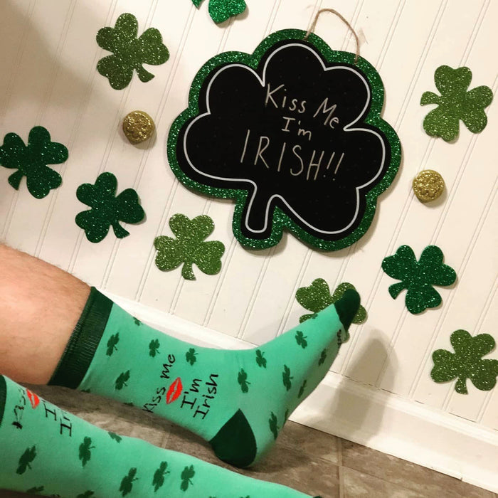 Kiss Me I'm Irish socks shamrock